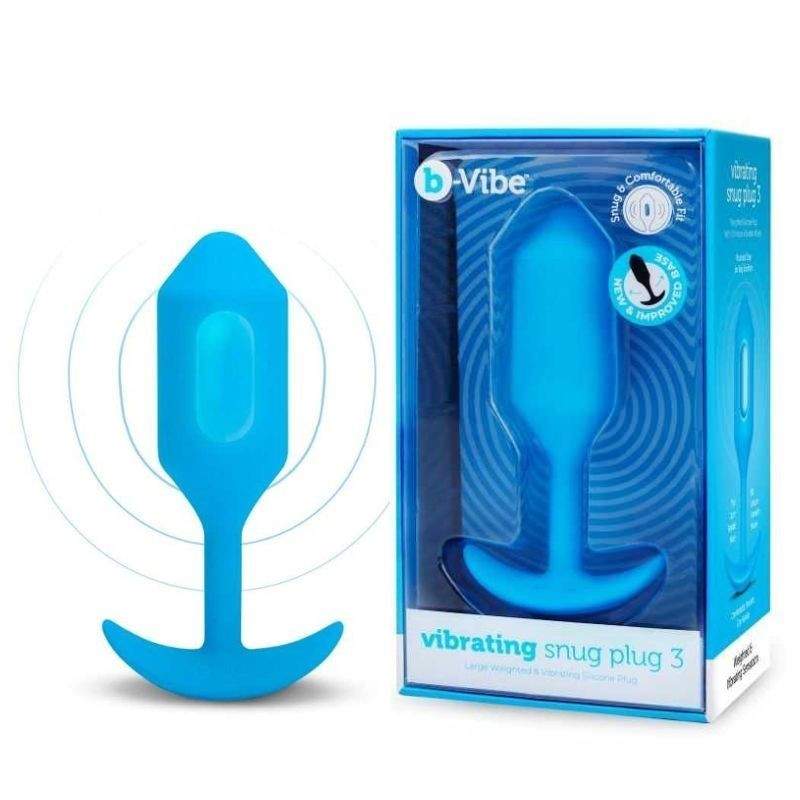 B-Vibe - Vibrating Snug Plug 3 (L) Blue