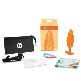 B-Vibe - Texture Vibrating Plug Swirl Orange Medium