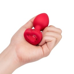 B-Vibe - Vibrating Heart Plug M/L Red With Remote Control