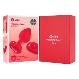 B-Vibe - Vibrating Heart Plug M/L Red With Remote Control