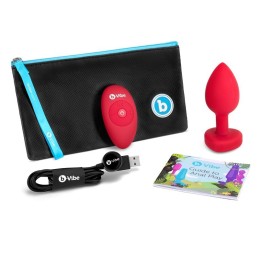 B-Vibe - Vibrating Heart Plug M/L Red With Remote Control