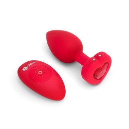 B-Vibe - Vibrating Heart Plug M/L Red With Remote Control