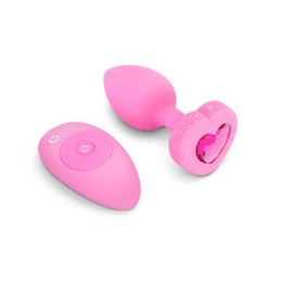 B-Vibe - Vibrating Heart Plug S/M Pink Remote Control