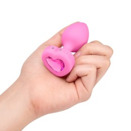 B-Vibe - Vibrating Heart Plug S/M Pink Remote Control