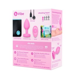 B-Vibe - Vibrating Heart Plug S/M Pink Remote Control