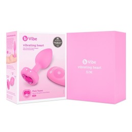 B-Vibe - Vibrating Heart Plug S/M Pink Remote Control