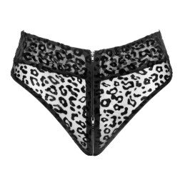 Noir Handmade - Panties Of Leopard Flock With Zipper