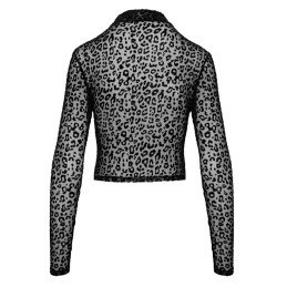 Noir Handmade - Leopard Flock Top With Long Sleeves