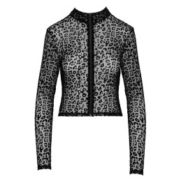 Noir Handmade - Leopard Flock Top With Long Sleeves