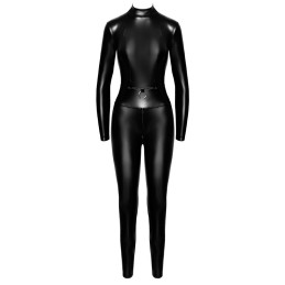 Noir Handmade - Caged Wetlook Catsuit With Zippers And Ring