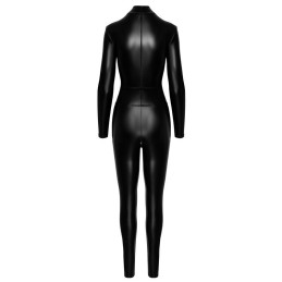 Noir Handmade - Caged Wetlook Catsuit With Zippers And Ring