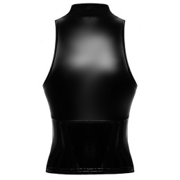 Noir Handmade - Glam Wetlook Top With Vinyl Corset