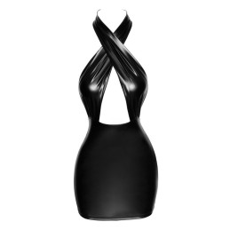 Noir Handmade - Powerwetlook Halter Mini-dress With Neck Wrap