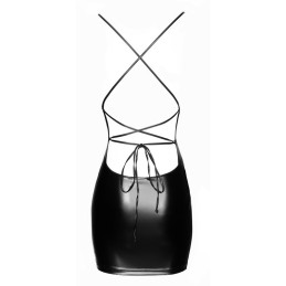 Noir Handmade - Mini Powerwetlook Dress With Lace-up Back