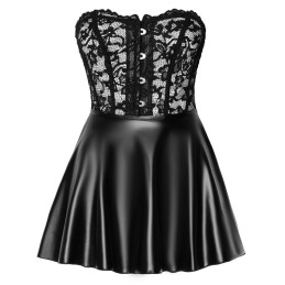 Noir Handmade - Strapless Corset Dress With Powerwetlook Skirt