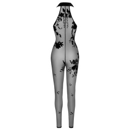 Noir Handmade - Ego Flocked Mesh Halter Catsuit