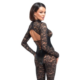 Noir Handmade - Enigma Lace Catsuit With Underbust Bodice