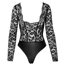 Noir Handmade - Psyche Bodysuit Of Lace And Wetlook