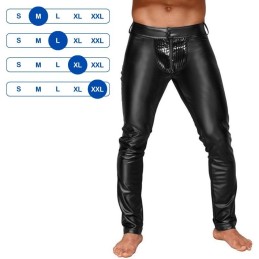 Noir Handmade - Powerwetlook Men's Trousers With Decorative Pvc Pleats