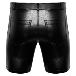 Noir Handmade - Mid-length Shorts Of Snake Wetlook With Back Pockets