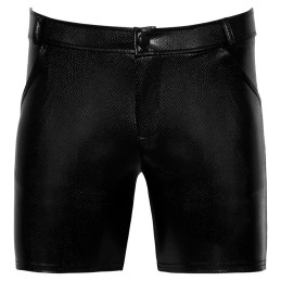 Noir Handmade - Mid-length Shorts Of Snake Wetlook With Back Pockets