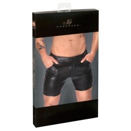 Noir Handmade - Mid-length Shorts Of Snake Wetlook With Back Pockets