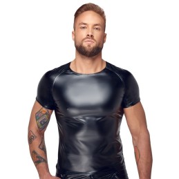 Noir Handmade - Wetlook T-shirt With Snake Wetlook Sleeves