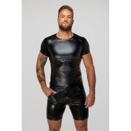 Noir Handmade - Wetlook T-shirt With Snake Wetlook Sleeves