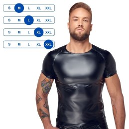 Noir Handmade - Wetlook T-shirt With Snake Wetlook Sleeves