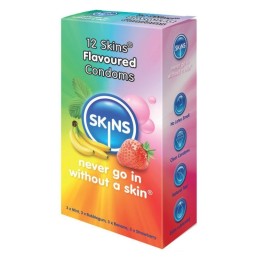 Skins - Condom Flavours 12 Pack Презервативы с Разными Вкусами