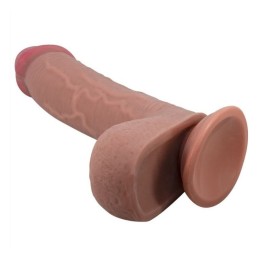 Pretty Love - Sliding Skin Series Realistic Dildo With Sliding Skin Suction Cup Brown 23.4cm