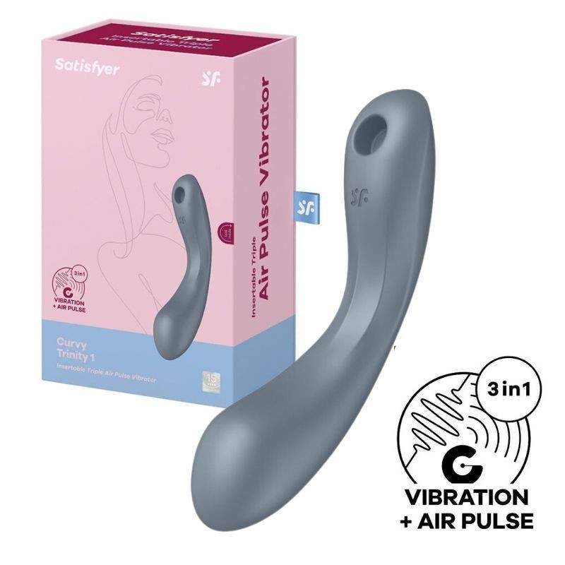 SATISFYER - CURVY TRINITY 1 AIR PULSE VIBRATION GREY