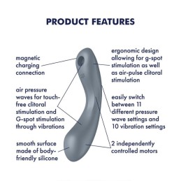 SATISFYER - CURVY TRINITY 1 AIR PULSE VIBRATION GREY