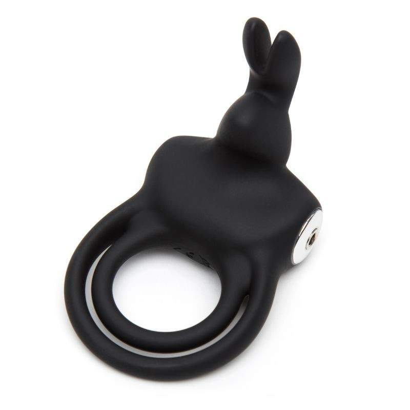 Happy Rabbit - Stimuleeriv USB-laetav jänkurõngas must