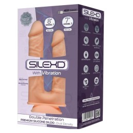 Realistic Penis Double Penetration Vibrator Silexd - Model 1 Premium Silexpan Silicone