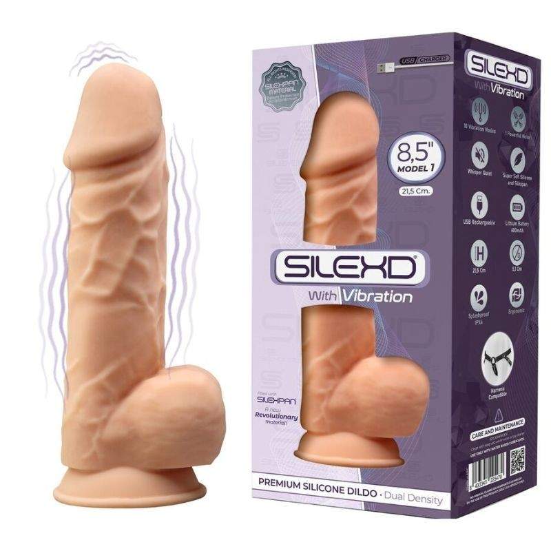 Realistic Penis Vibrator Silexd - Model 1 Silicone Premium Silexpan 21.5cm