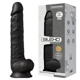 Realistic Dildo 38cm Silexd - Model 1 Premium Silexpan Silicone Black