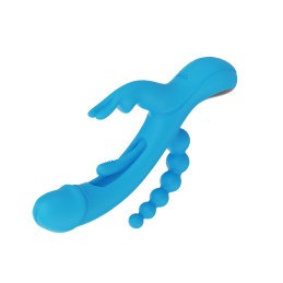 HoneyPlayBox - Trilux Kinky Finger Rabbit Vibrator with Anal Beads Blue