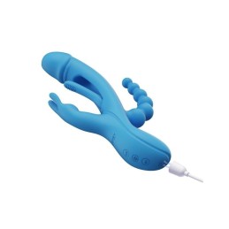 HoneyPlayBox - Trilux Kinky Finger Rabbit Vibrator with Anal Beads Blue