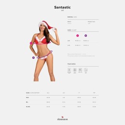 Obsessive - Santastic Sexy Christmas Costume For Women Red S/M