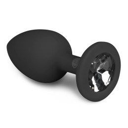 Diamond Silicone Butt Plug Small Black