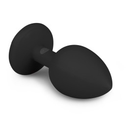 Diamond Silicone Butt Plug Small Black
