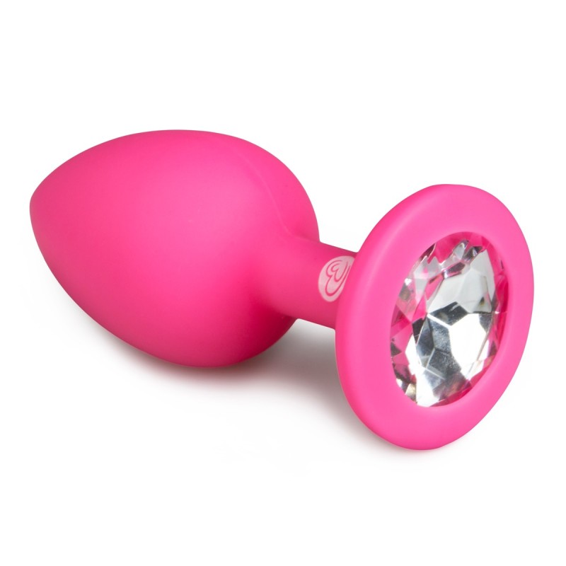 Diamond Silicone Butt Plug Small Pink