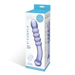 Glas - Purple Rain Ribbed Glass Dildo