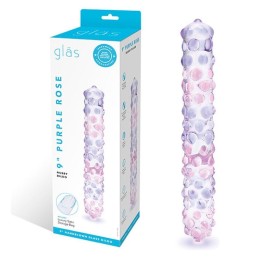 Glas - Purple Rose Nubby Glass Dildo