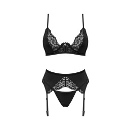 Obsessive - Bellastia 3-Piece Bra Set Black XS/S