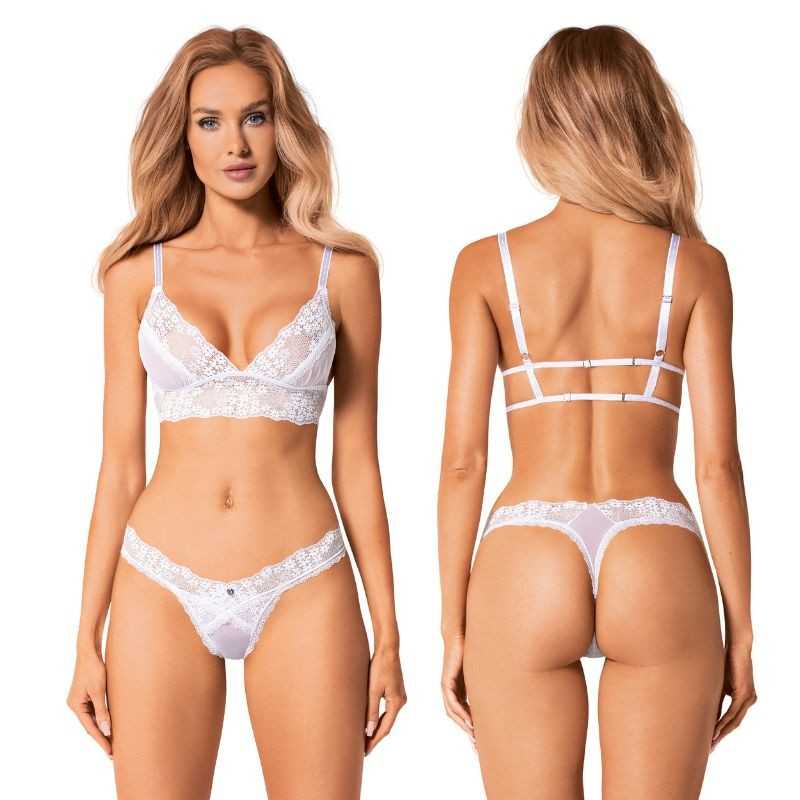 Obsessive - Heavenlly Set Bra & Thong White XS/S