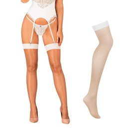 Obsessive - S814 Stockings White S/M