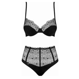 Obsessive - Sharlotte Two-Piece Lingerie Set Black L/XL