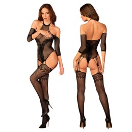 Obsessive - Shoulderless Mesh Bodystocking Black S/M/L